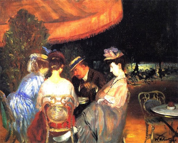 Main Product Photo of Cafe de la Paix Painting by William Glackens