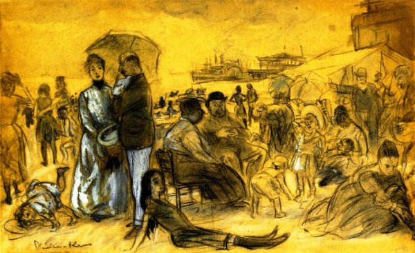 Coney Island by William Glackens - Hand-Painted Oil Painting Reproduction