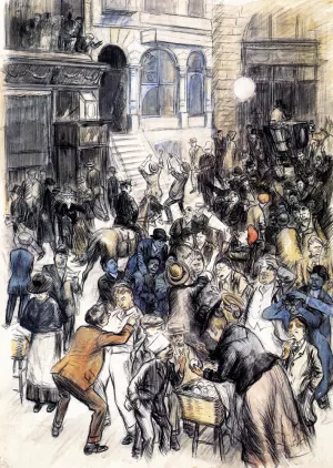 Curb Exchange No. 3 by William Glackens Oil Painting