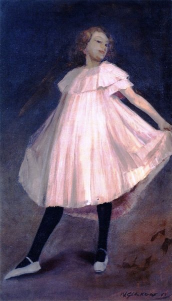 Dancer in Pink Dress by William Glackens - Hand-Painted Oil Painting Reproduction