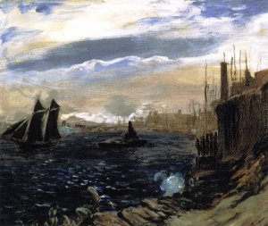 East River From Brooklyn Oil painting by William Glackens