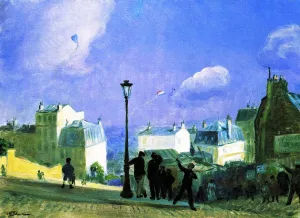 Flying Kites, Montmartre by William Glackens - Oil Painting Reproduction
