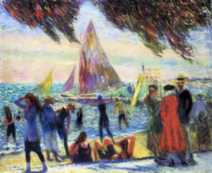 From Under Willows by William Glackens - Oil Painting Reproduction