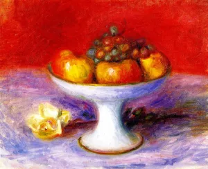 Fruit and a White Rose by William Glackens Oil Painting