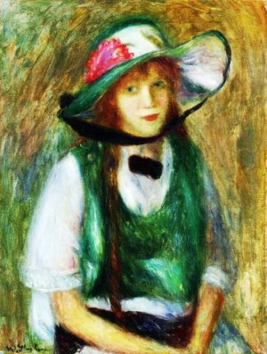 Girl in Green by William Glackens Oil Painting