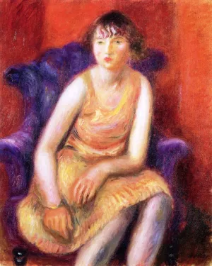 Girl in Yellow Dress Oil painting by William Glackens