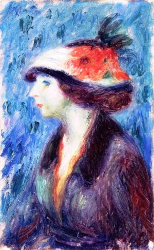 Girl with Flowered Hat Oil painting by William Glackens