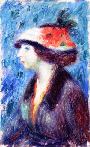 Girl with Flowered Hat by William Glackens Oil Painting
