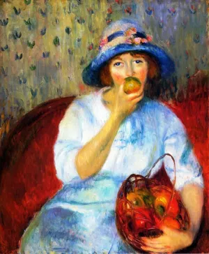 Girl with Green Apples Oil painting by William Glackens