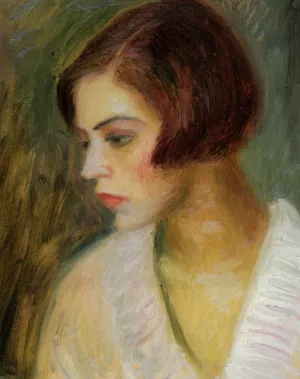 Head of a French Girl by William Glackens Oil Painting