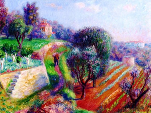 Hillside by William Glackens - Hand-Painted Oil Painting Reproduction