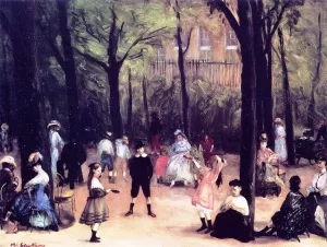 In the Luxembourg Gardens Oil painting by William Glackens