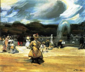 In the Luxembourg Oil painting by William Glackens