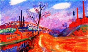Landscape - Factories by William Glackens - Oil Painting Reproduction