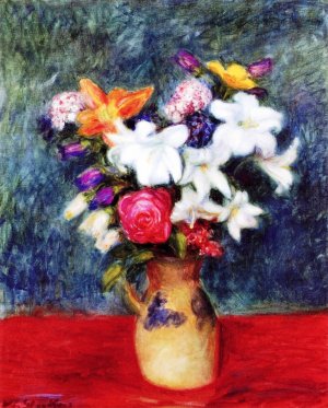 Lilies and Other Flowers in a Vase Oil painting by William Glackens