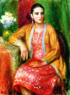 Luisa in a Pink Dress by William Glackens - Oil Painting Reproduction