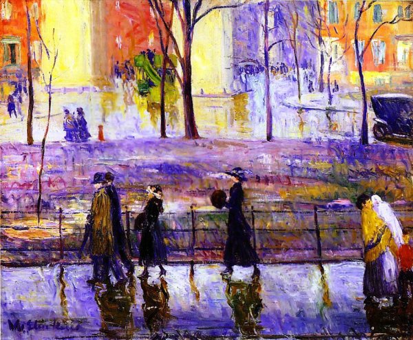 Main Product Photo of March Day, Washington Square Painting by William Glackens