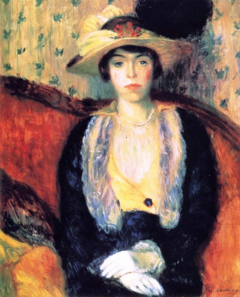 Miss Olga D. by William Glackens - Hand-Painted Oil Painting Reproduction