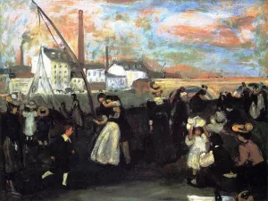 On the Quai Oil painting by William Glackens