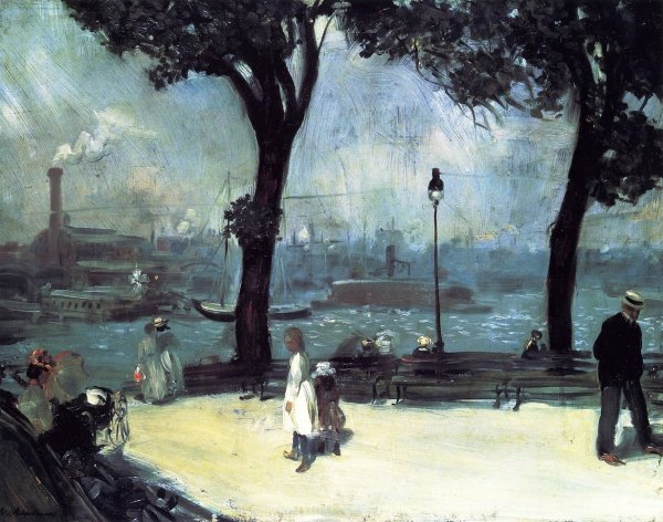 Park on the River by William Glackens - Hand-Painted Oil Painting Reproduction