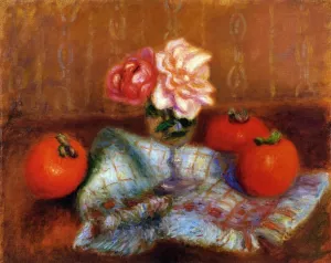 Roses and Perimmons by William Glackens - Oil Painting Reproduction