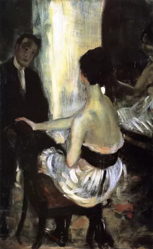 Seated Actress with Mirror by William Glackens Oil Painting