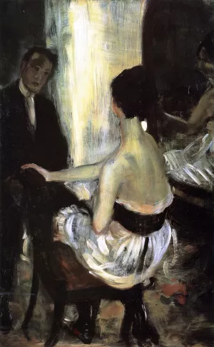 Seated Actress with Mirror Oil painting by William Glackens