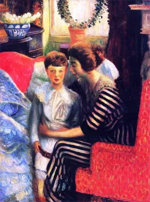 The Artist's Wife and Son by William Glackens Oil Painting