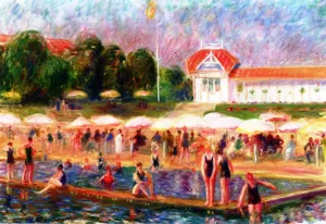 The Beach, Isle Adam by William Glackens Oil Painting