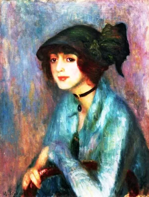 The Brunette by William Glackens Oil Painting
