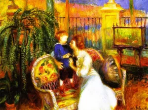 The Conservatory also known as Lenna and Her Mother in the Conservatory by William Glackens - Oil Painting Reproduction