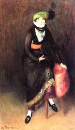 The Green Bonnet by William Glackens - Oil Painting Reproduction