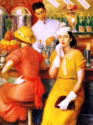 The Soda Fountain painting by William Glackens