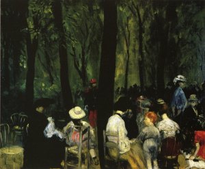 Under the Trees, Luxembourg Gardens Oil painting by William Glackens