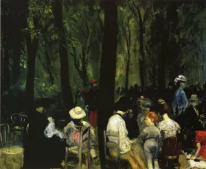 Under the Trees, Luxembourg Gardens by William Glackens Oil Painting