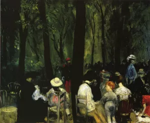 Under the Trees, Luxembourg Gardens by William Glackens Under the Trees, Luxembourg Gardens Oil painting by William Glackens