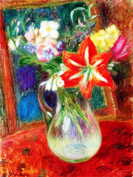Vase of Flowers by William Glackens - Hand-Painted Oil Painting Reproduction
