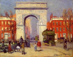 Washington Square Park Oil painting by William Glackens