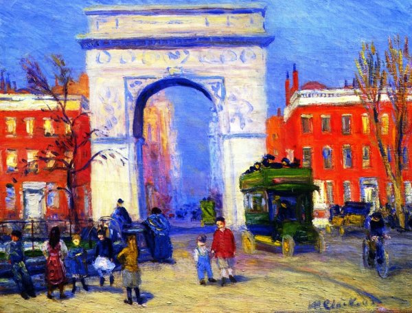 Washington Square by William Glackens - Hand-Painted Oil Painting Reproduction