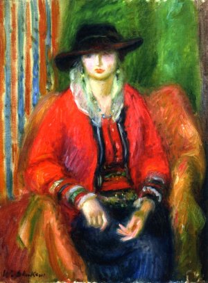 Woman in Red Jacket Oil painting by William Glackens