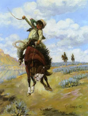 Bronc Buster by William Gollings Oil Painting