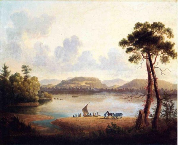 Farewells on the Hudson by William Guy Wall - Hand-Painted Oil Painting Reproduction