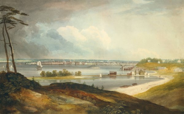 New York from the Heights near Brooklyn  by William Guy Wall - Hand-Painted Oil Painting Reproduction