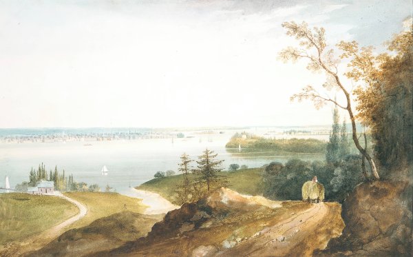 New York from Weehawk  by William Guy Wall - Hand-Painted Oil Painting Reproduction