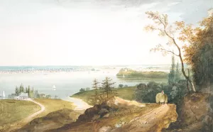 New York from Weehawk by William Guy Wall Oil Painting