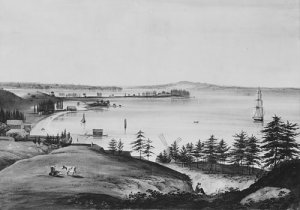The Bay of New York Looking to the Narrows and Staten Island, Taken from Brooklyn Heights by William Guy Wall Oil Painting