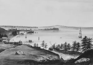 The Bay of New York Looking to the Narrows and Staten Island, Taken from Brooklyn Heights painting by William Guy Wall