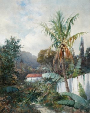 Tropical Landscape by William H. Hillard Oil Painting