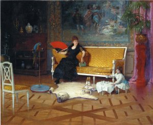 Afternoon Tea by William H. Lipincott Oil Painting