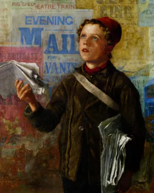 The Evening News Oil painting by William H. Snape